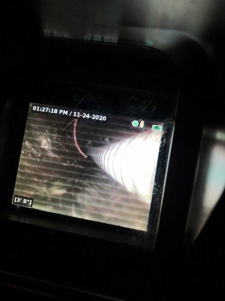 Camera Inspection inside drain pipe