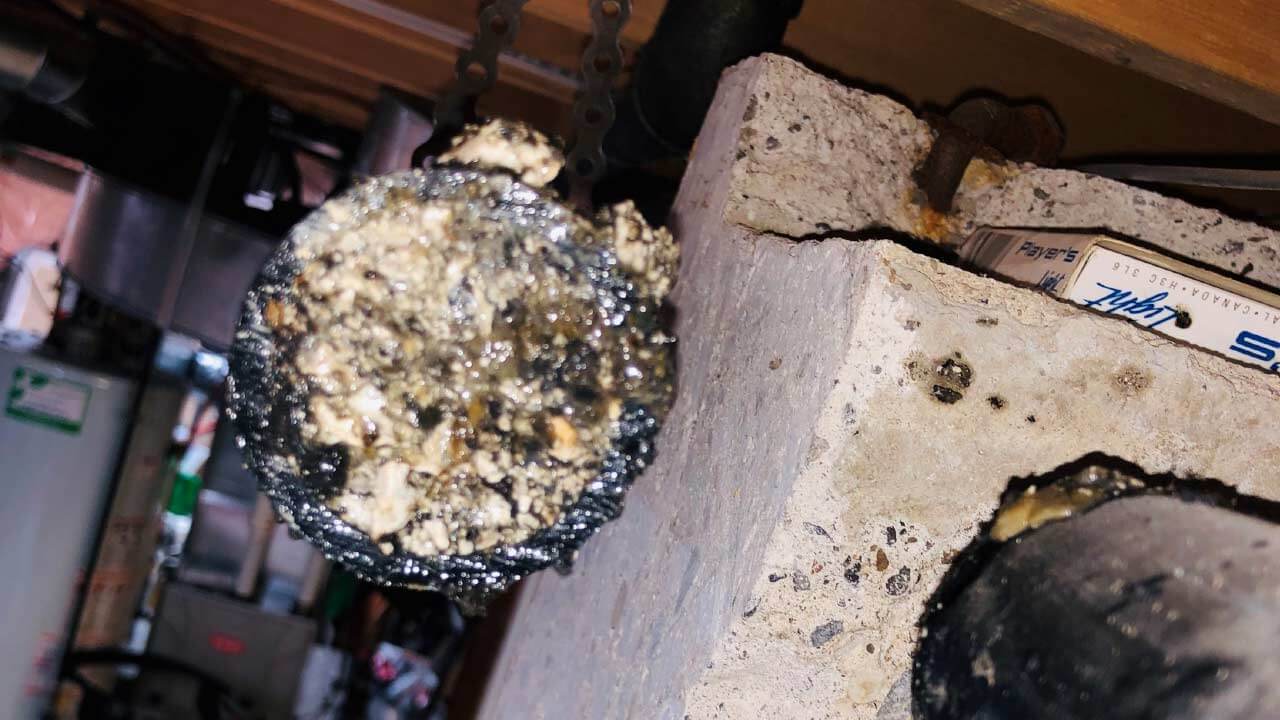 Calcified Grease blocked drain